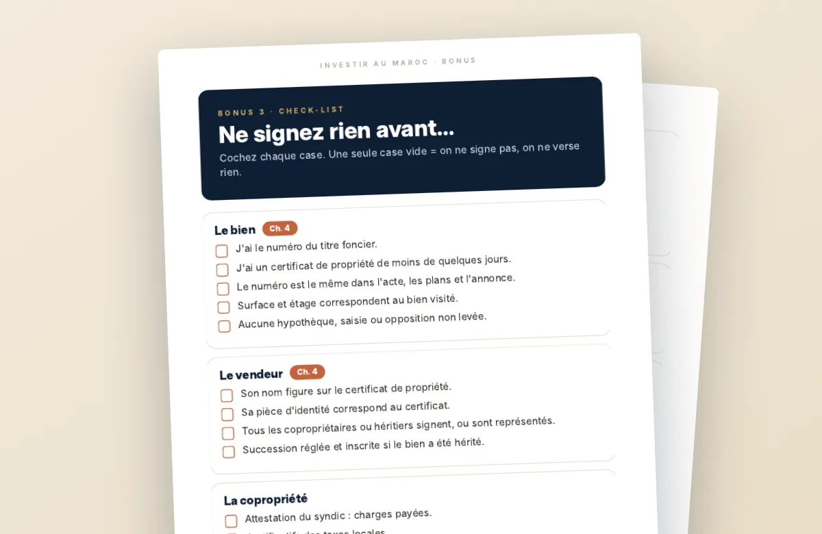 Aperçu réel : Check-list « Ne signez rien avant »